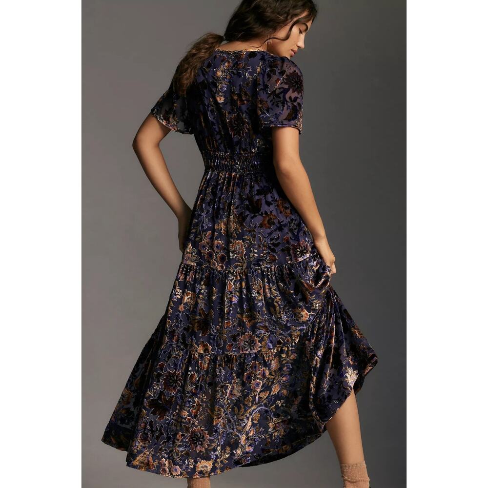 Anthropologie The Somerset Maxi Dress Velvet Devore Edition Size 2X Bohemian - Picture 2 of 16